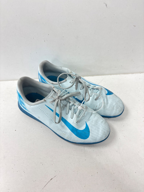 Vist Large View of Product Image Which is Used Nike MERCURIAL INDOOR Soccer Indoor Shoes Carolina Blue Junior 04.5