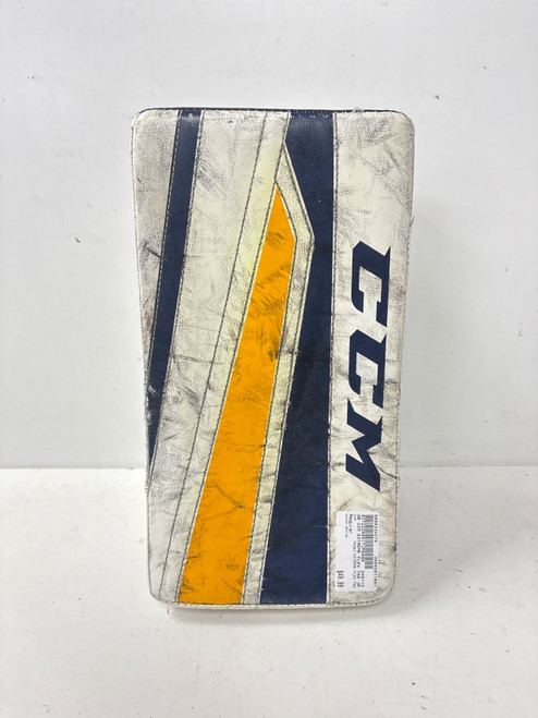 Vist Large View of Product Image Which is Used CCM EXTREME FLEX 760 Junior Goalie Blocker White