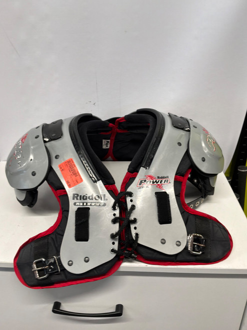 Vist Large View of Product Image Which is Used Riddell POWER JPX FB Shoulder Pads Grey MD