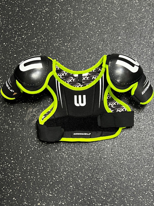 Vist Large View of Product Image Which is Used WinnWell NXT YTH Youth Shoulder Pads MD