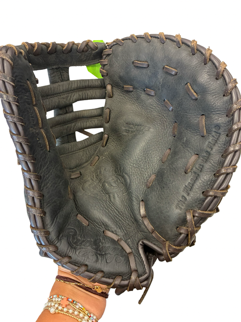 Vist Large View of Product Image Which is Used Rawlings PREMUIM SERIES BB/SB First Base RH Throw Black 12 1/2"