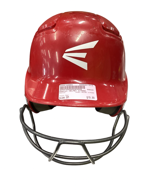 Vist Large View of Product Image Which is Used Easton HELMET W/MASK Batting Helmet w/Mask Red SM