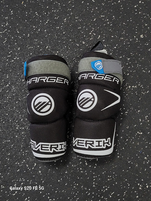 Vist Large View of Product Image Which is Used Maverik CHARGER Lacrosse Arm Pads/Guards Black Youth