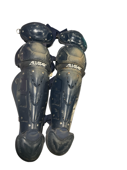 Vist Large View of Product Image Which is Used All-Star NAVY SHIN GUARDS Catchers Leg Guards Navy Blue Adult