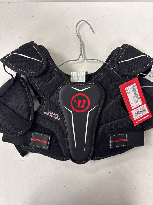 Vist Large View of Product Image Which is Used Warrior TEAM CANADA Lacrosse Shoulder Pads Black SM