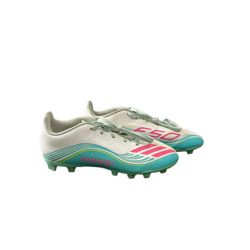 Vist Large View of Product Image Which is Used Adidas Soccer Cleats White Junior 05