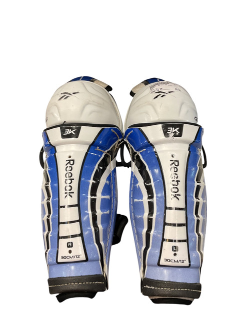 Vist Large View of Product Image Which is Used Reebok 3K 12 SG Junior Shin Guards White 12"