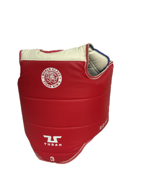 Vist Large View of Product Image Which is Used TUSAH TAEKWANDO CHEST GUARD Martial Arts Chest Guard Red Senior