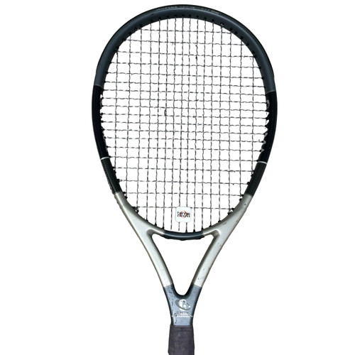 Vist Large View of Product Image Which is Used Gamma Sports AIR CARBON POWER 3.0 Adult Tennis Racquet Black 4 1/2"