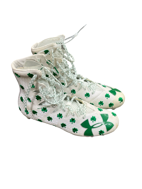Vist Large View of Product Image Which is Used Under Armour Adult FB Cleats White Senior 10.5
