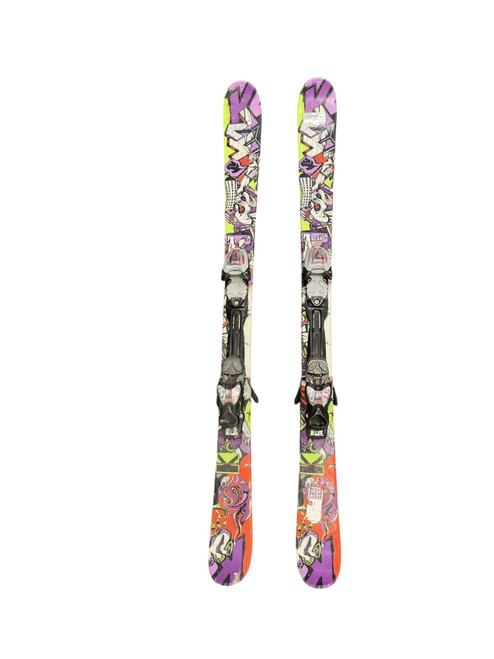 Vist Large View of Product Image Which is Used K2 TWIN TIP 129CM Boys DH Ski/Binding Purple 129 cm