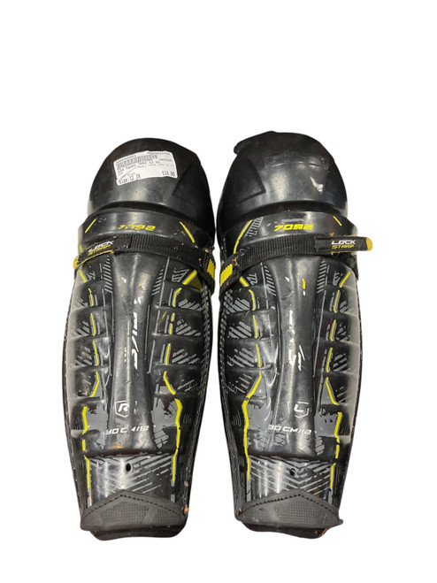 Vist Large View of Product Image Which is Used CCM TACKS 7092 12 SG Junior Shin Guards Black 12"