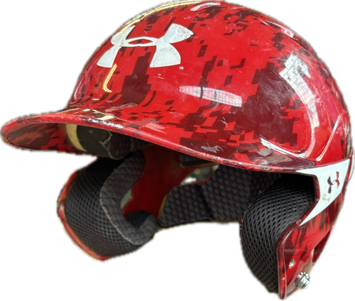 Vist Large View of Product Image Which is Used Under Armour RED Batting Helmet No Mask Red XS