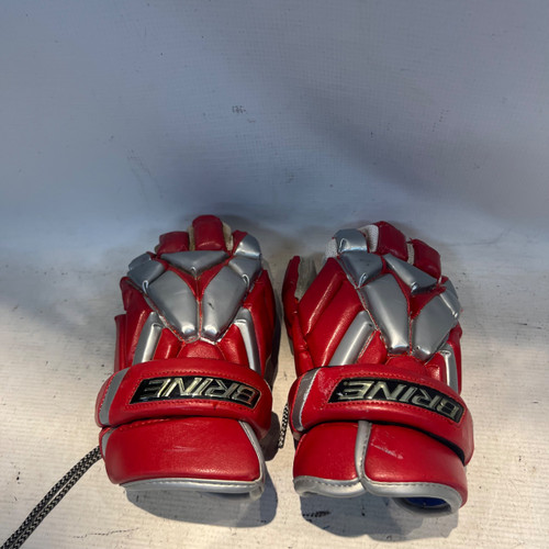 Vist Large View of Product Image Which is Used Brine HYPER Lacrosse Gloves Mens Red MD