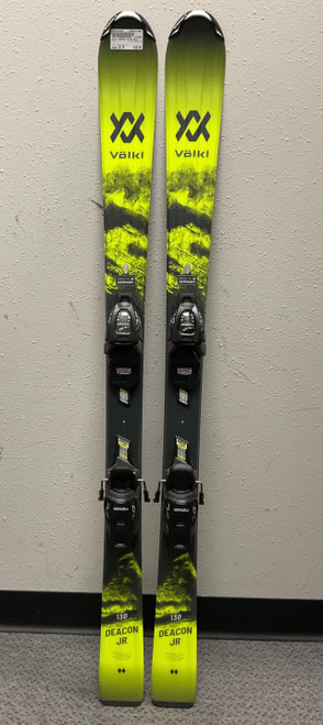 Vist Large View of Product Image Which is Used Volkl DEACON JR Boys DH Ski/Binding Black And Gold 130 cm