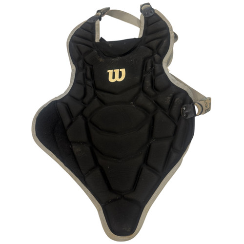 Vist Large View of Product Image Which is Used Wilson Catchers Chest Protector Black Youth