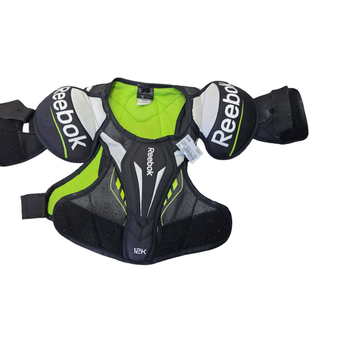 Vist Large View of Product Image Which is Used Reebok 12K JUNIOR HOCKEY SHOULDER PADS SZ LARGE Junior Shoulder Pads LG