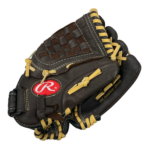 Vist Large View of Product Image Which is Used Rawlings HIGHLIGHT SERIES BB/SB Glove RH Throw Brown 11 1/2"
