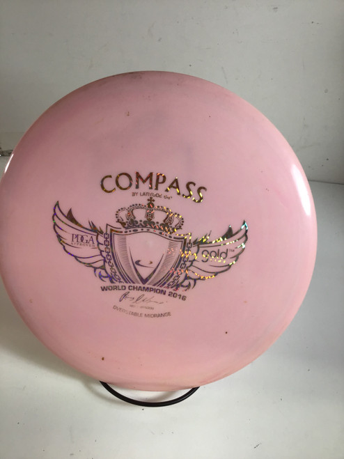 Vist Large View of Product Image Which is Used Latitude 64 GOLD COMPASS Disc Golf Mid Range Pink 177g