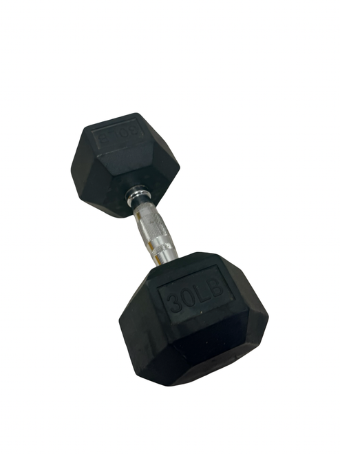 Vist Large View of Product Image Which is Used Rubber Hex Dumbbell (Each) 30 lb