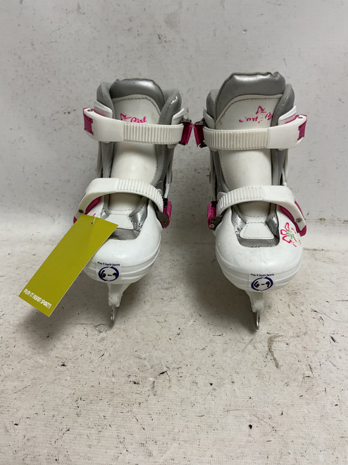 Vist Large View of Product Image Which is Used PARTY GIRL 6-9 Girls Softboot Skate White Adjustable