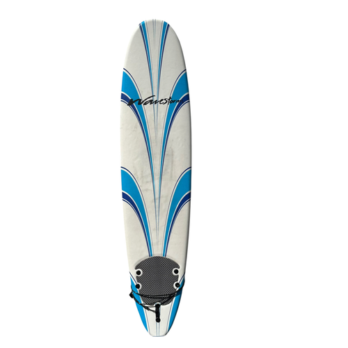 Vist Large View of Product Image Which is Used Wavestorm 8FT FOAM BOARD Surfboard White 8Ft