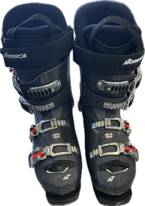 Vist Large View of Product Image Which is Used Nordica SPORT MACHINE DH BOOTS Mens DH Ski Boot Black 255 MP - M07.5 - W08.5