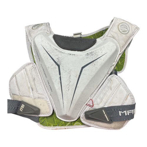 Vist Large View of Product Image Which is Used Maverik M5 Lacrosse Shoulder Pads White MD