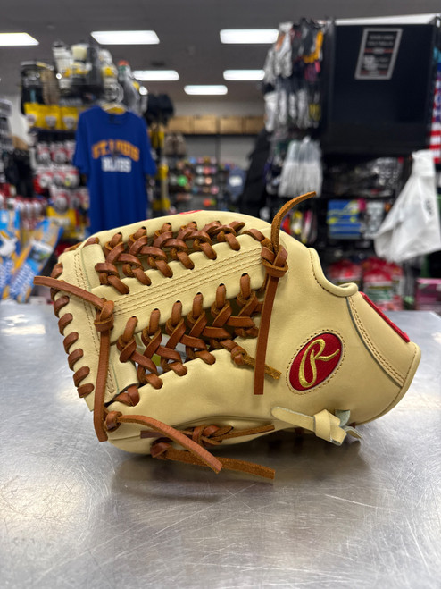 Vist Large View of Product Image Which is Used Rawlings PROR205-4CTG Heart of the Hide Glove LH Throw Almond 11 3/4"