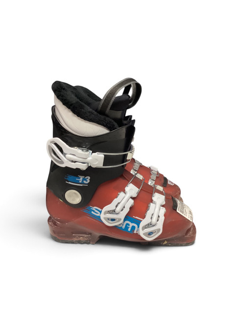 Vist Large View of Product Image Which is Used Salomon T3 Boys DH Ski Boot Maroon 265 MP - M08.5 - W09.5