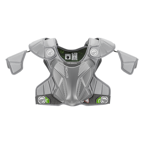 Vist Large View of Product Image Which is Maverik MX EKG Lacrosse Shoulder Pads, Grey