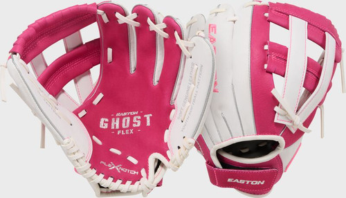 Vist Large View of Product Image Which is Easton Ghost Flex 10-inch Youth Fastpitch Softball Glove, Pink/White