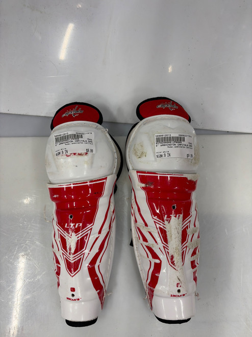 Vist Large View of Product Image Which is Used WASHINGTON CAPITALS Youth Shin Guards White 9"
