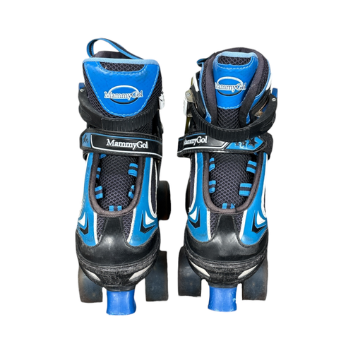 Vist Large View of Product Image Which is Used MAMMYGOL Junior Roller Quad Skates Royal Blue Adjustable 3Y-6Y