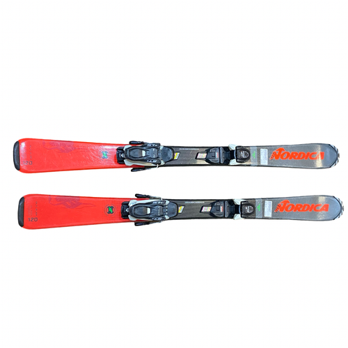 Vist Large View of Product Image Which is Used Nordica TEAM JR SKIS Boys DH Ski/Binding Red 120 cm