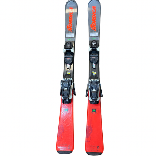 Vist Large View of Product Image Which is Used Nordica TEAM JR SKIS Boys DH Ski/Binding Red 110 cm