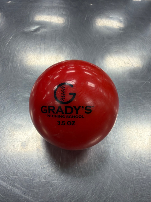 Vist Large View of Product Image Which is Used GRADY PITCHING SCHOOL WEIGHT BALL 3.5OZ BB/SB Training Aid Red