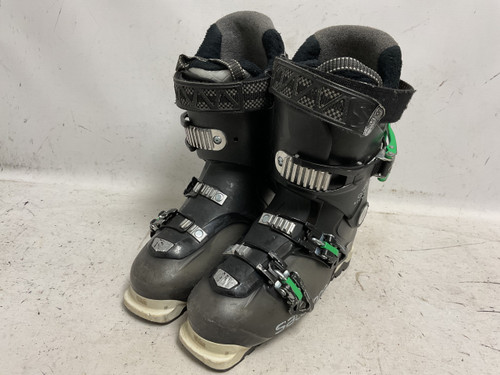 Vist Large View of Product Image Which is Used Salomon QST ACCESS R80 Mens DH Ski Boot Black And Green 265 MP - M08.5 - W09.5