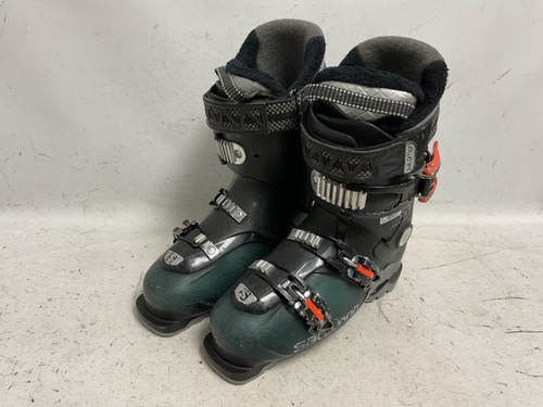 Vist Large View of Product Image Which is Used Salomon QST ACCESS R80 Mens DH Ski Boot Navy Blue And Orange 265 MP - M08.5 - W09.5