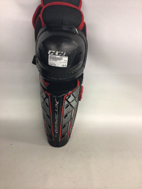 Vist Large View of Product Image Which is Used CCM JETSPEED Senior Shin Guards Black 19"