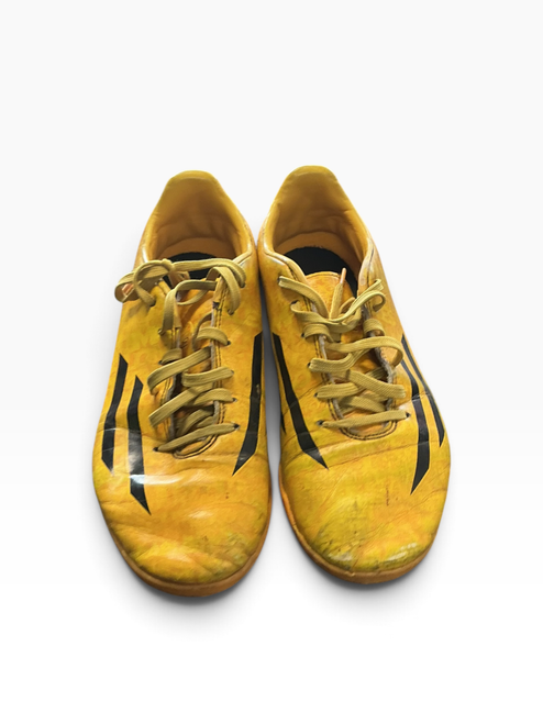 Vist Large View of Product Image Which is Used Adidas Soccer Indoor Shoes Yellow Senior 6