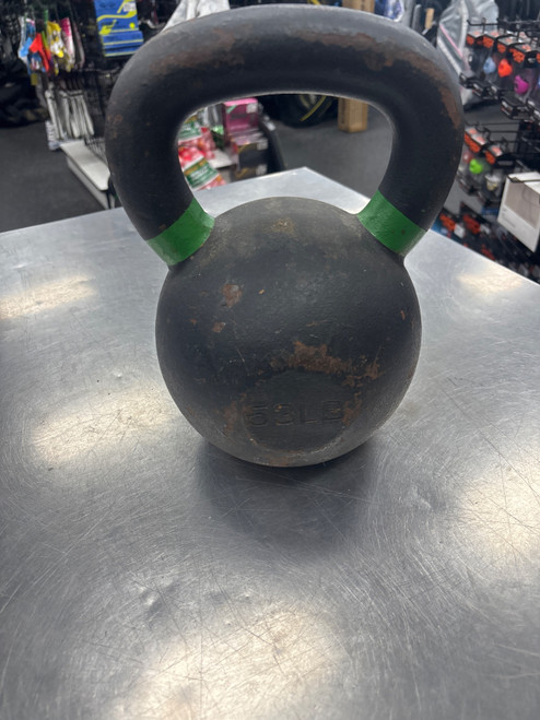 Vist Large View of Product Image Which is Used RALLY FITNESS 53-LB KETTLEBELL Kettle Dumbbell (Each) Black 53 lb