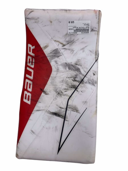 Vist Large View of Product Image Which is Used Bauer FLYLITE Senior Goalie Blocker White