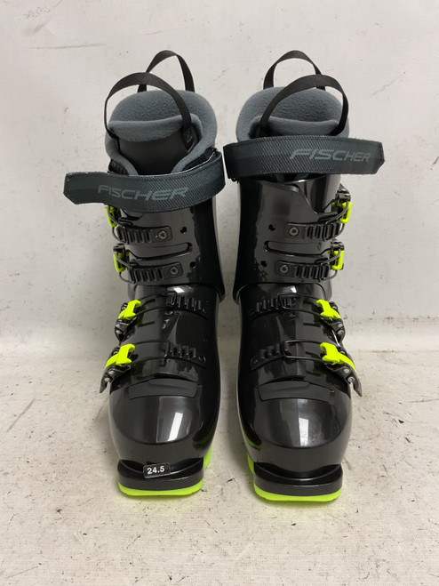 Vist Large View of Product Image Which is Used Fischer RC4 60 Boys DH Ski Boot Black And Optic Yellow 245 MP - M06.5 - W07.5
