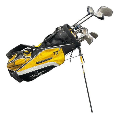 Vist Large View of Product Image Which is Used Spalding CENTENIAL Mens Package Set RH White/Black/Yellow 11 Piece