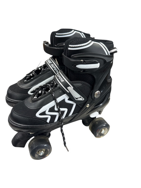 Vist Large View of Product Image Which is Used POWER SUPERB Junior Roller Quad Skates Black Adjustable
