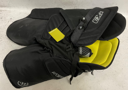 Vist Large View of Product Image Which is Used Warrior RITUAL X3 E+ Senior Goalie Pant Black And Yellow XL