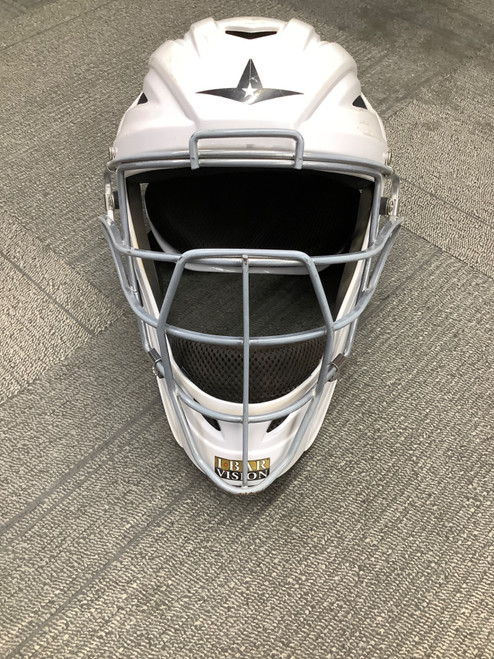 Vist Large View of Product Image Which is Used All-Star MVP 2500 Catchers Helmet w/Mask White One Size
