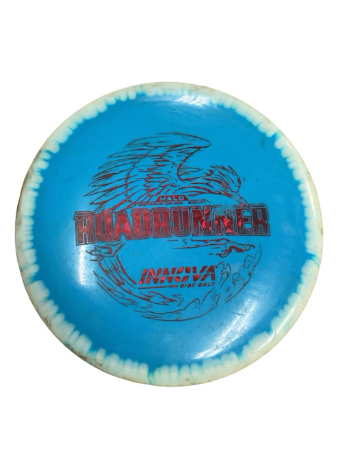 Vist Large View of Product Image Which is Used Innova HALO ROADRUNNER Disc Golf Driver Royal Blue 157g