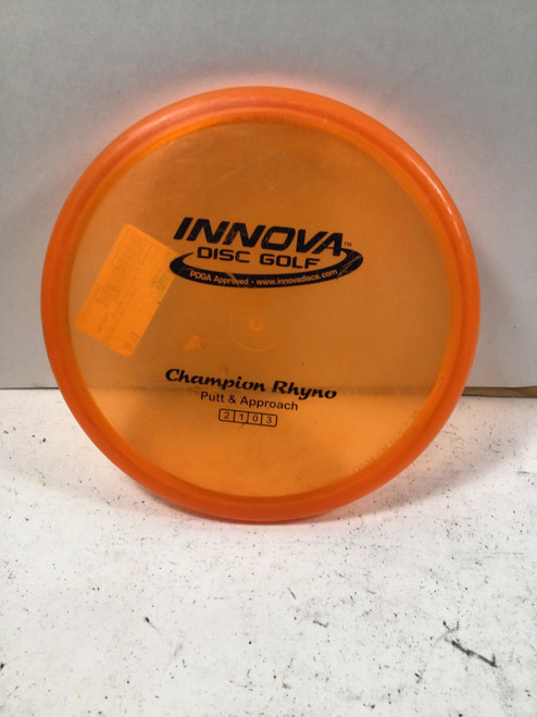 Vist Large View of Product Image Which is Used Innova CHAMPION RHYNO Disc Golf Putter Orange 175g